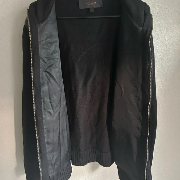 Coach Black Wool Jacket size large - Picture 2 of 8